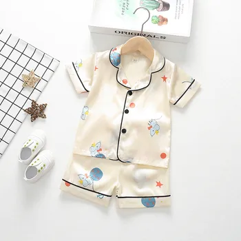 (6M-3T) Vaikų trumparankoviai namų drabužių pelės spausdinti kūdikių pižama viršūnes + trumpas kostiumai vaikams, Vaikiška patogus vasarą S4