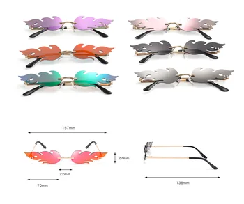2020 Naujas LVVKEE Prabangos Prekės ženklo Dizainas moterys Liepsnos formos Taškus akiniai nuo saulės Moterims, moteriška Gafas Mažas rėmo oculos Cat eye mirro