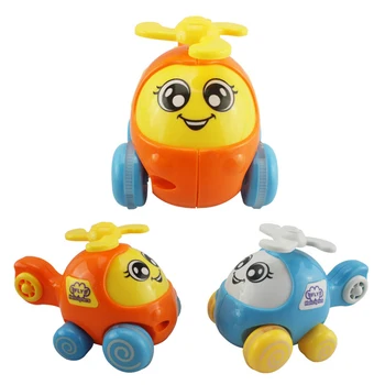 Animacinių filmų mielas inercijos mažų orlaivių Vaikų žaislas sraigtasparnis modelį, stumdomas plastiko žaislas automobilis Klasikinis vaikų žaislų Dovanos vaikams