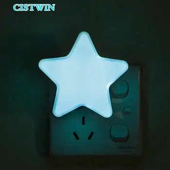 Naktį šviesos diodų (LED) jutiklio светильник ES MUMS plug mini penkerių-pažymėjo žvaigždutė kūrybos lempos miegamojo kambarį koridoriaus automatinė namuose