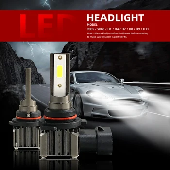 Mini LED Lemputė H1 H4, H7 H11 Automobilio LED Žibintų Lemputė H8, H9 9005 9006 HB2 HB3 HB4 9003 12V 24V 60W 6000K 8000LM Auto Rūko žibintų