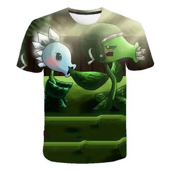 Aukštos kokybės vasarą karšta-pardavimo tarpvalstybinių greitai-džiovinimo 3D vaikų marškinėliai berniukui augalų zombie karo spausdinti juokinga trumpas rankovės