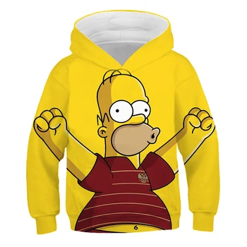 Simpson animacinių filmų Hoodies Mados berniukai hoodies Mergina 3D Palaidinukė ilgomis Rankovėmis Vaikų 2020 M. Rudenį Berniukai poliesteris Susagstomi megztiniai