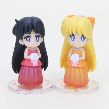 6pcs/set 7cm anime Sailor Moon pav Usagi Tsukino Ramybės Sailor Venera Merkurijus Jupiteris Marsas PVC Veiksmų skaičius, modelis žaislas