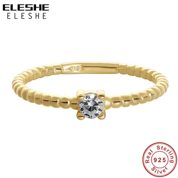 ELESHE Bauda 14K Aukso spalvos Puošnios Žiedas 925 Sterlingas Sidabro Su CZ Žiedas Crystal Moterų Dalyvavimas Vestuvių Papuošalai Dovana 2020 m.
