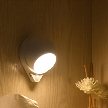 Judesio Jutiklis Nakties Šviesos diodų (LED) Kabinetas Šviesos USB Įkrovimo Jutiklinį Jungiklį, šviesos srautą galima reguliuoti Šviesos Laiptų Koridoriaus Sienoje Šviesos 18650 Baterija