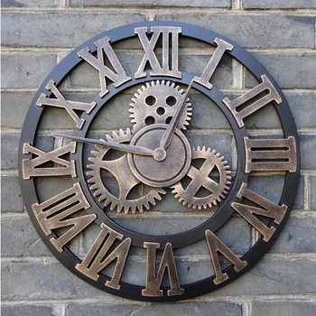 Rankų darbo 3D Retro Sieninis Laikrodis Senovinių Prabangių Įrankių Mediniai Siųsti Sieninis Laikrodis Romėniškais Skaitmenimis Dizainas Namų Kambarį Apdaila