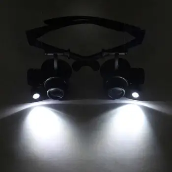 HiMISS 10X 15X 20X 25X LED Šviesos Akiniai didinamasis stiklas Watchmaker Papuošalai Optinis Objektyvas Stiklo Loupe Didinamojo Stiklo Lupa