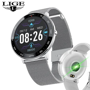 LIGE 2020 naujas pilnas touch screen smart watch vyrų, moterų širdies ritmo sporto daugiafunkcinis sporto seklys atsparus vandeniui smartwatch