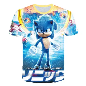 2021 m. Vasarą Vaikai 3D Marškinėlius Berniukai Sonic The Hedgehog Spausdinimo Mergina Drabužius, Juokingi marškinėliai, Kostiumai Vaikams, Drabužiai Kūdikiams T shirts