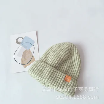 Rudenį, Žiemą vientisos Spalvos Kūdikių Megzti Beanies Kepurės Šiltas, Minkštas Atsitiktinis Kepurės Vaikams