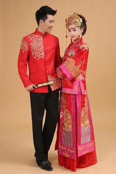 Plus size tradicinės kinų apranga tango tiktų raudona tunika vyrų vyrų cheongsam viršuje rytų mens tangzhuang striukė vestuvių