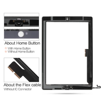 Touch ipad 3 4 Jutiklinis Ekranas skaitmeninis keitiklis Stiklo objektyvo Jutiklių skydas ipad 3 4 A1403 A1416 A1430 A1458 A1459 A1460 Touchscreen