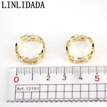 8Pcs, Didmeninė Mados Aukso Spalvos Papuošalai Paprasta Tuščiaviduriai Star Žiedai Moterims Mergina Žiedas
