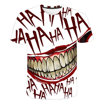 Savižudžių Būrys Vyrų, Moterų HAHA Marškinėliai 3D Spausdinimo Joker Marškinėliai Vasara O-Kaklo Atsitiktinis Viršų Tee marškinėlius streetwear marškinėliai