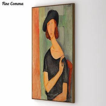Jeanne Hebuterne Au chapeau Amedeo Modigliani rankomis pagaminti dažai Aliejaus Tapybai Reprodukcijai Spausdinti Plakato Drobė Sienos Menas Namų Dekoro