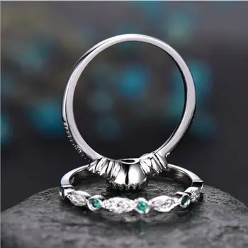 Madinga Panele Green Crystal Žiedai Moterims Priedai Aukščiausios Kokybės Sidabro Žiedas Mergaičių Papuošalai Žavesio Meilužis Valentino Diena Dovana