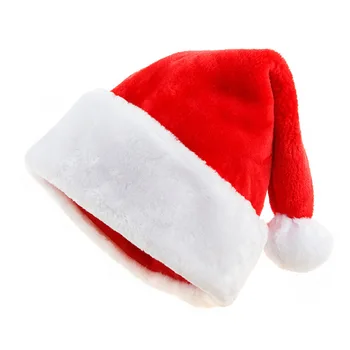 Prabangus Pliušinis Kalėdų skrybėlės sutirštės Pliušinis Kalėdų skrybėlės viršų Kalėdų Senelio kepurės, Kalėdų dekoracijos