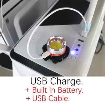 Galingas LED Šviesų Žibintai Nešiojamų COB Žibintas Fakelas Žibintas USB Įkrovimo įmontuota Baterija, Kempingas, Žvejyba