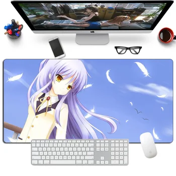 60x30cm Didelis Japonijos Anime Angel Beats Kilimėlis Otaku XL Seksuali Mergina, Žaidimų Pelės mygtukai Guminiai Fiksavimo Krašto Klaviatūros mygtukai Kompiuterio Kilimėlis