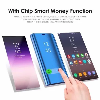 Samsung galaxy J4 Plus Atveju Coque Veidrodis Smart Oda, Flip Dangtelis, Skirtas 