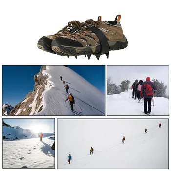 4 Dantų Ledo Ir Sniego Batų Šuoliai Lauko Alpinizmas Pėsčiųjų Ledo Slidinėjimo Sniego Batai Žiemą Anti Slip Ledo Gripper Smaigalys Kapliukai