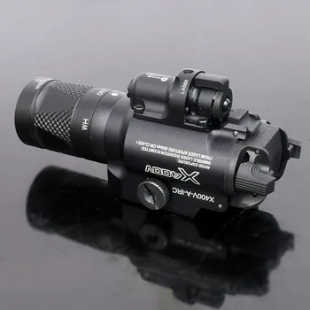X400V infraraudonųjų SPINDULIŲ Naktinio Matymo Ginklas Šviesos Combo Lazeriu Taktinis Pistoletas LED Raudonos spalvos Lazerio Žibintuvėlis Itin Didelės Išėjimo galios Ginklų