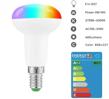 7W WiFi Smart Lemputės RGB LED Lempos, šviesos srautą galima reguliuoti E14 WiFi Lemputes Energiją Taupanti Lemputė, Suderinama Su 