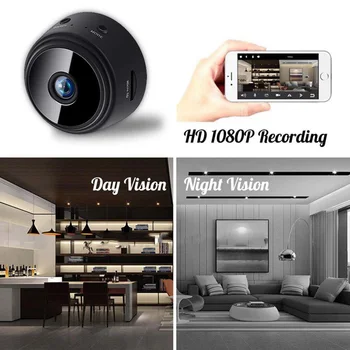 HD 1080P Mini Kamera, Wireless WiFi Mini Kamera A9 Namų Maža Kamera, Naktinis Matymas, Judesio Aptikimo Jutiklis Saugumo Cam