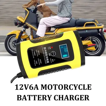 Automobilio Akumuliatoriaus Įkroviklį, Automobilių, Motociklų Protingas Pulsas Remonto 12V 5A LCD Motocycle Baterijos Įkrovimo Įrenginys