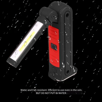 USB Magnetinio Darbą Šviesos COB LED Darbo Lempa Įkraunamas Žibintuvėlis Darbo Žibintuvėlis, atsparus Vandeniui Kempingas Šviesiai Raudonos/ Geltonos Spalvos