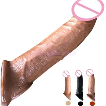 Daugkartinio naudojimo Varpos Rankovė Extender Realistiškas Penis Prezervatyvą Silikono didelis penis Extension Sekso Žaislas Vyrams Gaidys Didintuvas prezervatyvai vyrams