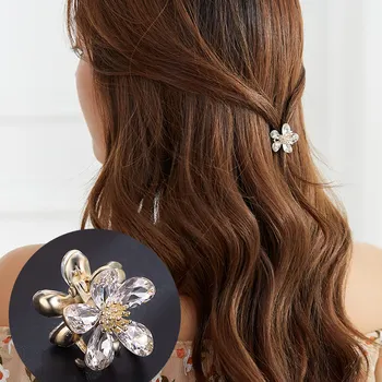 CHIMERA Mielas Mažas Gėlių Plaukų Letena Įrašus Elegantiškas Cirkonio Kristalų Hairgrip Metalo Spaustuvai Reikmenys Mergina, Moteris Ornamentu