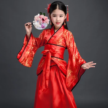 Hanfu Tango Kostiumų Vaikams Kain Tradicinių Kinijos Derliaus Etninės Ventiliatorius Studentų Choras, Šokių Kostiumas Japonų Kimono Yukata Stilius