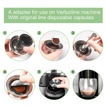 Nerūdijančio Plieno Adapteris Nespresso Vertuoline Reusalbe Kavos Kapsules, Kavos Priedai Pefect už Nespresso Serijos Filtras