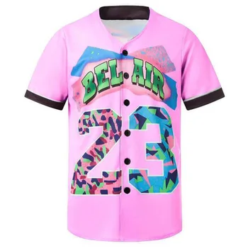 11Kinds 2020 metų Hip-Hop Bel Air 23 Šviežių Princas T-shirt Vyrai Women3D Spausdinti Beisbolo Jersey Gatvės Trumpas Rankovės Atsitiktinis Viršūnes Megztinis