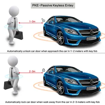 Universalus Nuotolinis Centrinis Automobilių Durų Užraktas PKE imobilizavimo Kamieno Automobilių signalizacijos sistemos, apsaugos auto telefonu kontrolę, Automobilių Reikmenys