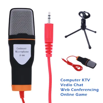 Kebidumei Wired Stereo Garso Studija Mikrofonas Mikrofonai Kondensatoriaus Mikrofonas Karaoke su Stovo Laikiklio Apkaba, skirta PC Laptop Notebook