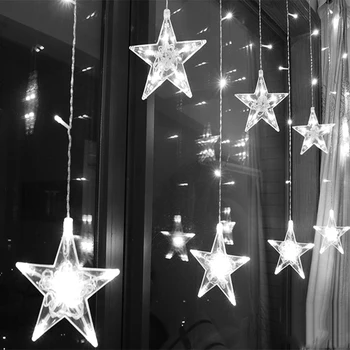2,5 M LED Žiburiai Kalėdų Žvaigždė Užuolaidų Styginių Šviesos 220V Pasakų, Šviesos, Lauko, Patalpų Girliandą partijų Vestuvių Šventės Puošmena