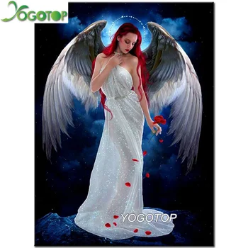 Diamond tapybos Angelas sparnų 5d visą mozaika, siuvinėjimas moteris modelis strazdų 5d meno 