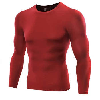 Vyrų Sporto marškinėliai Quick Dry Triko Kvėpuojantis Sporto Viršūnės Futbolo Megztiniai Veikia Marškinėliai Vyrų Sportinės aprangos Suspaudimo Rashgard