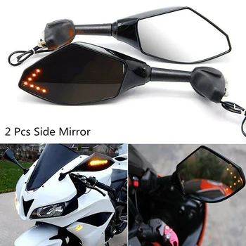 2vnt Clignotants Moto Honda CBR 250 600 900 1000 RR LED Posūkio Rodikliai Motociklo galinio vaizdo Šoniniai Veidrodžiai Retroviseur