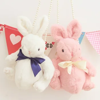 Japonų Stiliaus Super Mielas Pliušinis Triušis Maišelį White Pink Bunny Žaislas Pearl Grandinės Merginos Kuprinė Naujųjų Metų Dovana Draugei