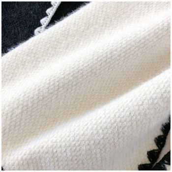 Korėjos Vidurio ilgis Vilnos Liemenė Striukė Moterims, Elegantiškas Su Varčias Megztinis Liemenė Vintage Megztinis Mezgimo Outwear Chalecos Para Mujer