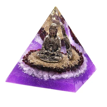 Orgonite Chakra Energijos Piramidės Buda Jogos Meditacija Papuošalai Crystal Resin Amatų EMF Apsaugos Pasisekė, Akmens Budistų Papuošalai