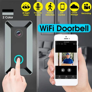 WiFi Vaizdo Doorbell APP Nuotolinio Home Security Belaidė Kamera, Dviejų krypčių Pokalbių Vaizdo Įrašymo Naktinio Matymo Domofonas Doorphone