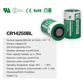 EEMB CR14250BL 3.0 V 900mAh 1/2 AA Baterijos LS14250 Cilindriniai Ličio Baterija PLC Originalus neįkraunamų