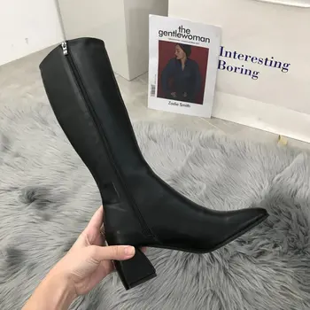 Meotina Butai Jojimo Batai Knee-High Batai 2020 Moterų Batai Aikštėje Kojų Užtrauktukas Ilgi Batai Ponios Rudens, Žiemos, Ruda