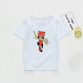 Raudona Panda Print Vaikai Marškinėlius Berniukui, Mergina Marškinėliai Vaikams, Vaikiška Mergaičių Drabužius Kawaii Kūdikių Drabužiai Juokinga Viršuje Harajuku Marškinėlius