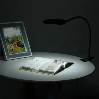 Didinamasis stiklas Clip-on Apšviesta Stalas Stalas LED Gnybtas Lempos 2x 5x Didinamąjį Stiklą Didelis Lęšio, Didinamojo Stiklo su Apkaba